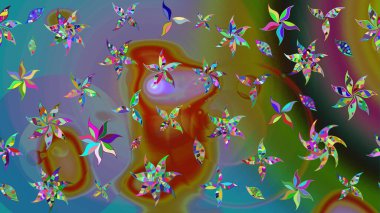 Kahverengi renkte çiçekli çiçek deseni. Suluboya tarzında kahverengi renkte çiçekler.