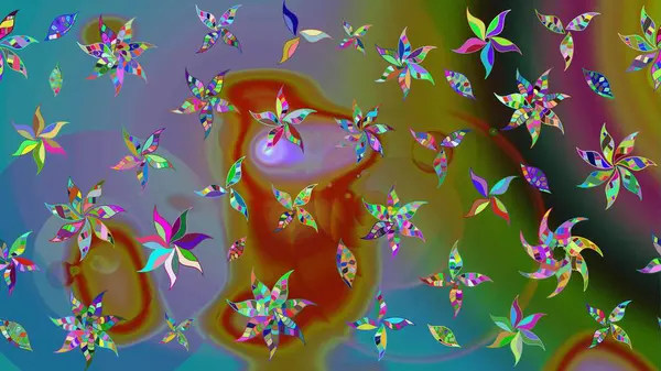 Kahverengi renkte çiçekli çiçek deseni. Suluboya tarzında kahverengi renkte çiçekler.