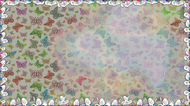 Seamless. Gray and neutral butterflies. Superb background for design of fabric, paper, wrappers and wallpaper. Raster illustration. Exotic animals. clipart