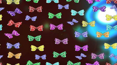 Çizim, karalama, karalama. Kelebekli tasarım. Sonsuz. Kahverengi arka planda kelebekler. Raster illüstrasyonu. Çizim.