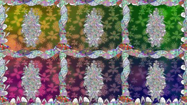 Küçük renkli çiçekler. Moda baskıları için zarif bir şablon. Küçük çiçekte güzel bir desen. Kusursuz. Çiçekli yaz çiçekleri. Motley illüstrasyonu.