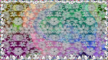 Kusursuz Chichi kumaş deseni. Çiçek deseni. Düz Çiçek Elementleri Tasarımı. Renkli Bahar Temalı Kusursuz Arkaplan. Raster illüstrasyonu.