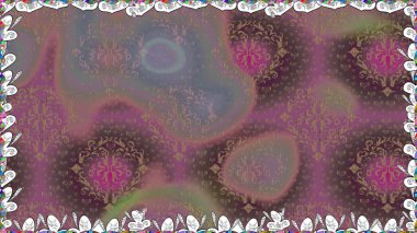 Güzel kumaş deseni. Raster Illustrasyon 'da moda olmayan çiçek deseni. Düz Çiçek Elementleri Tasarımı. Renkli Yaz Temalı Kusursuz Arkaplan.