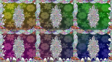 Küçük çiçekteki sevimli çiçek deseni. Yeşil renkte çiçekler.