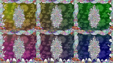 Küçük yeşil çiçeklerle oldukça eski bir besin torbası deseni. Tekstil, kumaş, kapaklar, duvar kağıtları, baskı, naylon, yapıştırma, örgü, dekupaj için çiçeksiz arkaplan.