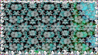 Raster illüstrasyonu. Gri renklere karalamalar çizen kusursuz çiçek deseni.