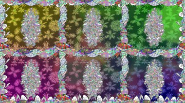 Kusursuz desenli, yeşil renkli parlak çiçekli halı..