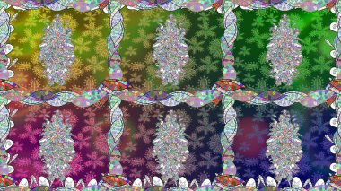 El çizimi. Raster illüstrasyonu. Güzel kumaş deseni. Çiçekler, dallar, otlar ve çiçekler.