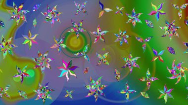 Yeşil renkli çiçekler. Küçük çiçekte sevimli çiçek deseni var..