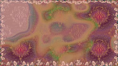 Raster suluboya çiçek deseni, narin çiçekler, kahverengi çiçekler, tebrik kartı şablonu. Raster Güzel kumaş deseni.