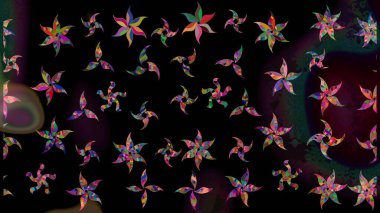 Çiçekli karalama şeklinde Raster çiçek deseni. Nazik, narin çiçek arkaplanı. Hoş renklerde çiçekler.