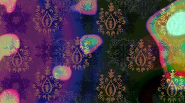 Raster illüstrasyonundaki çiçek desenli çizim. Mor renkli çiçekler. Renkli Bahar Teması eskiz kalıbı. Düz Çiçek Elementleri Tasarımı.