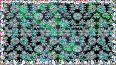 Renkli çiçekler. Renkli Bahar Temalı Kusursuz Arkaplan. Kusursuz çiçek deseni. Düz Çiçek Elementleri Tasarımı. Asya tekstil tarzında. Raster illüstrasyonu.