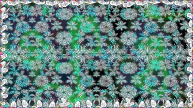 Renkli Bahar Temalı Kusursuz Arkaplan. Raster illüstrasyonunda kusursuz çiçek deseni. Gri renkli çiçekler. Düz Çiçek Elementleri Tasarımı.