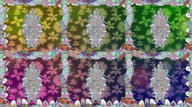 Küçük renkli çiçekler. Kusursuz. Çiçekli bahar çiçekleri. Küçük çiçekte güzel bir desen. Motley illüstrasyonu. Moda baskıları için zarif bir şablon.