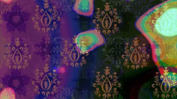 Raster illüstrasyonunda kusursuz çiçek deseni. Renkli Bahar Temalı Kusursuz Arkaplan. Mor renkli çiçekler. Düz Çiçek Elementleri Tasarımı.