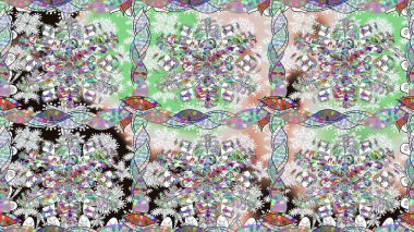 Etnik Mandala süsü. Raster Henna dövme stili. Kızılderili desenli desenli desenli şal deseni. Tekstil, tebrik kartı, boyama kitabı, telefon kılıfı baskısı için kullanılabilir.