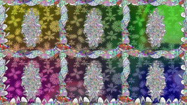 Modern gösterişli arka plan duvar kağıdı illüstrasyonları, klasik çizgiler, desenli desenli çiçekler, çiçekli süsler. Çiçekli el, pürüzsüz desen..