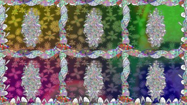 Tekstil, kumaş, kapaklar, duvar kağıtları, baskı, naylon, yapıştırma, örgü, dekupaj için çiçeksiz arkaplan. Oldukça eski bir besin torbası deseni, küçük yeşil renkte, çiçekler. Millefleurlar.