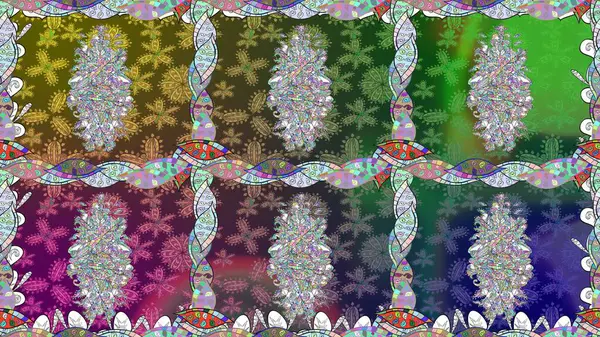 Tekstil, kumaş, kapaklar, duvar kağıtları, baskı, naylon, yapıştırma, örgü, dekupaj için çiçeksiz arkaplan. Oldukça eski bir besin torbası deseni, küçük yeşil renkte, çiçekler. Millefleurlar.