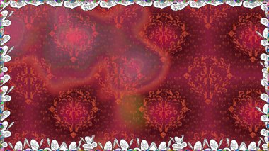 Renkli Bahar Temalı Kusursuz Arkaplan. Çiçekle kusursuz desen. Düz Çiçek Elementleri Tasarımı. Kırmızı renkte çiçekler.