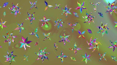 Raster illüstrasyonundaki çiçek desenli çizim. Suluboya tarzında nötr renkler üzerine çiçekler.