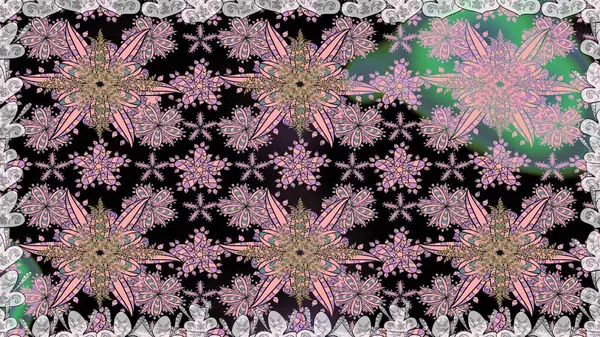 Renkli grunge, koloni çiçekleri ile soyut bir arka plan oluşturur. Parmak izi, kumaş, duvar kâğıdı, tekstil için raster dokusu. İşlemeli çiçek desenli..