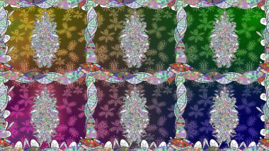 Vadinin yeşil renkli çiçekleri. Raster dikişsiz çiçek deseni.