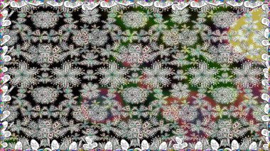 Raster illüstrasyonunda kusursuz çiçek deseni. Gri renkli çiçekler.