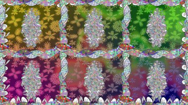 Yatak çarşafları, ceket, paket tasarımı, kumaş ve moda kavramları için tekstil baskısı. Kusursuz etnik tasarım. Çiçekleri, deniz kabukları, mandalaları ve suluboya efektleri olan deniz altyapısı.