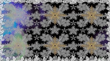 Raster illüstrasyonunda kusursuz çiçek deseni. Düz Çiçek Elementleri Tasarımı. Gri renkli çiçekler. Renkli Bahar Teması Kusursuz Arkaplan.