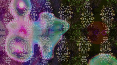 Fantezi çiçekli eskiz deseni, doğal duvar kağıdı, çiçek desenli kıvrım çizimi. Paisley el çizimi elementler. Ev dekoru.