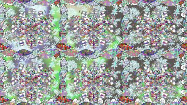 Kusursuz çiçek deseni duvar kâğıdı olarak kullanılabilir. Tarafsız renklerde çiçekler. Raster illüstrasyonu.