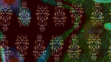 Suluboya, elle çizilmiş. Siyah üzerine çiçekler. Eskiz arkaplan modeli. Raster stoku.