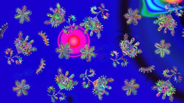 Çiçek desenli çizim. Düz Çiçek Elementleri Tasarımı. Raster illüstrasyonu. Renkli Bahar Teması eskiz kalıbı. Güzel kumaş deseni. Asya tekstil tarzında.