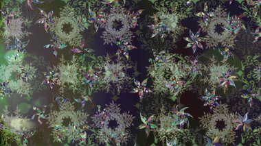 Çiçekli, pürüzsüz bir desen. Raster çiçekleri klasik tarzda çizilmiş. Gri renklerde bahar çiçekleri. Raster illüstrasyonu.