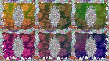 Soyut etnik raster kusursuz desen. Arkaplan dokusu, duvar kağıdı, yeşil renkli çiçek teması. Kabile sanatı boho baskısı, klasik çiçek arkaplanı.