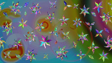 Raster suluboya çiçek deseni, narin çiçekler, kahverengi çiçekler, tebrik kartı şablonu. Raster Güzel kumaş deseni.