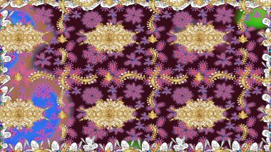 Raster illüstrasyonu. Raster illüstrasyonu. Kar Tanesi Simgesi. Kahverengi renklerde izole edilmiş kar taneleri.