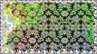 Düz Çiçek Elementleri Tasarımı. Renkli şirin çiçek deseni. Raster Modaya uygun kumaş deseni. Renkli Bahar Teması Kusursuz Arkaplan.