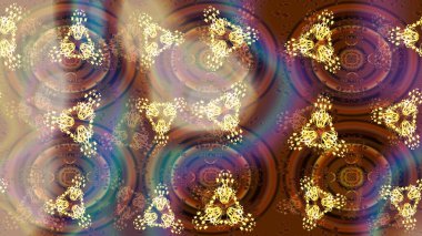 Çiçeklerle suluboya desenli çiçek deseni. Raster illüstrasyonu. Kahverengi renkli Asyalı tekstil.