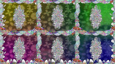 Çiçek desenleri yeşil renklerde, el yapımı papatyalar, papatyalar. Tekrarlayan çiçek arkaplanı, zarif yeşil çiçek duvar kağıdı.