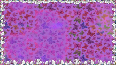 Basit bir şekilde. Kelebek görüntüsü. Çiz, çiz, çiz. Tropikal kelebek deseni mor renklerde. Raster illüstrasyonu.