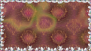 Raster illüstrasyonu. Eski usul. Kusursuz bir geçmişi var. Tomurcukları çiçek olan sevimli bir çiçek deseni. Raster. Kumaş, tekstil ve duvar kağıdı baskısı için..