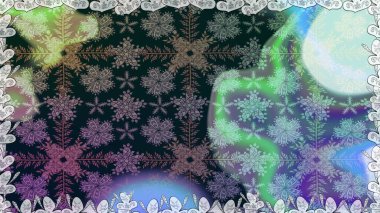 Raster Çiçek İllüstrasyonu güzel tekstil. Mavi renkte etnik çiçeklerle kusursuz bir desen..