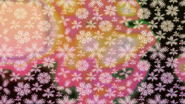 Çiçek süslemeli çizim deseni. Pembe renkli çiçekler. Raster illüstrasyonu.