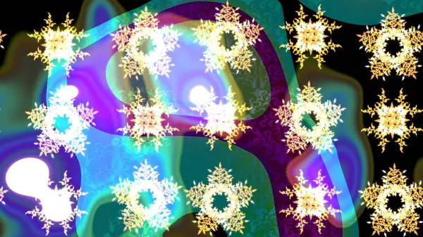 Çiçekli karalama şeklinde Raster çiçek deseni. Raster illüstrasyonu. Nazikçe, yaz çiçekleri mavi renklerde.