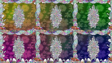 Yeşil renkte manzaralı çiçek deseni. Çiçek kompozisyonu, el boyası, hassas şablon. Üst manzara, yumuşak stil. Sevgililer günü ve tebrik kartı konsepti için şık bir davet.