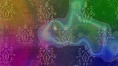 Raster çiçek desenleri çiziyor. Vadinin yeşil renkli çiçekleri.