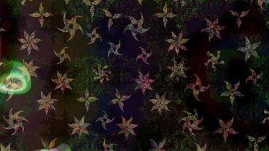 Raster Modaya uygun kumaş deseni. Renkli Bahar Teması eskiz kalıbı. Düz Çiçek Elementleri Tasarımı. Siyah renkli şirin çiçek deseni.